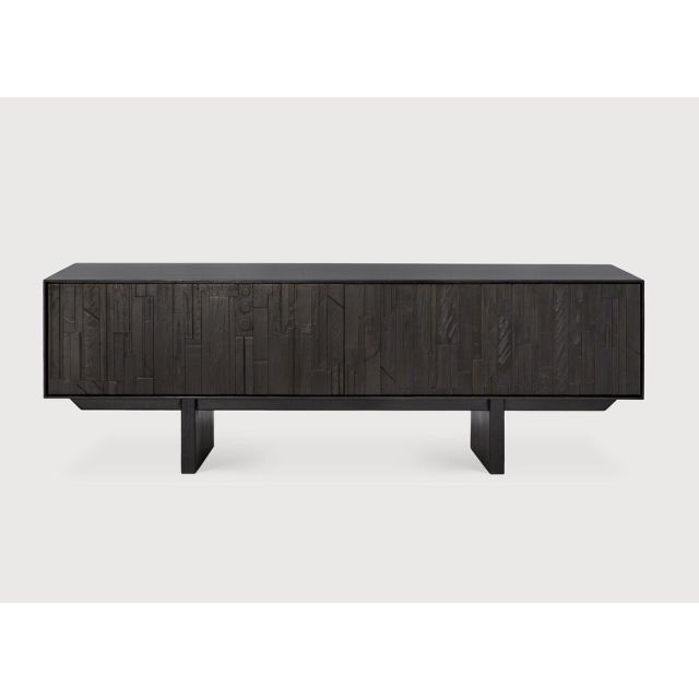 Ethnicraft Teak Mosaic TV Cupboard - 1 Flip Down Door and 1 Drawer