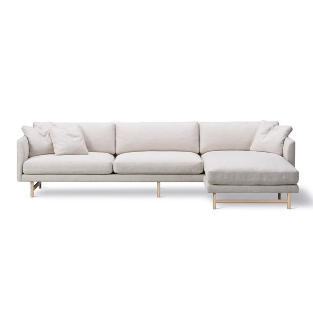 Fredericia Calmo 95 Wood Base 3 Seater Sofa with Chaise