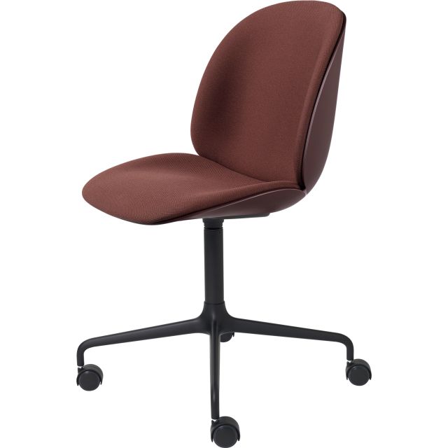 GUBI Beetle 4-Star Base Meeting Chair with Castors (Front Upholstered)