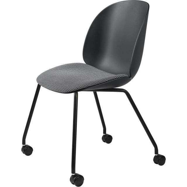 GUBI Beetle Meeting Chair 4 Legs with Castors (Seat Upholstered)