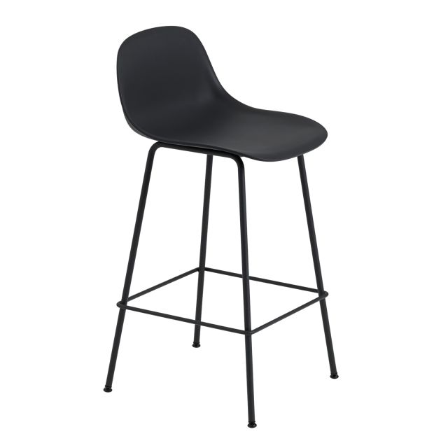 Muuto Fiber Bar Stool with Backrest - Tube Base